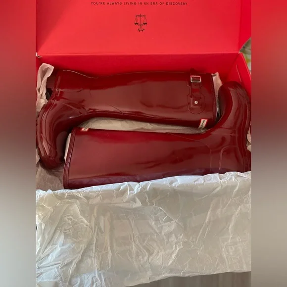 New Women’s Original Hunter Glossy (Autumn Stone) Rain Boots size9 $145 OBO - Picture 4 of 7